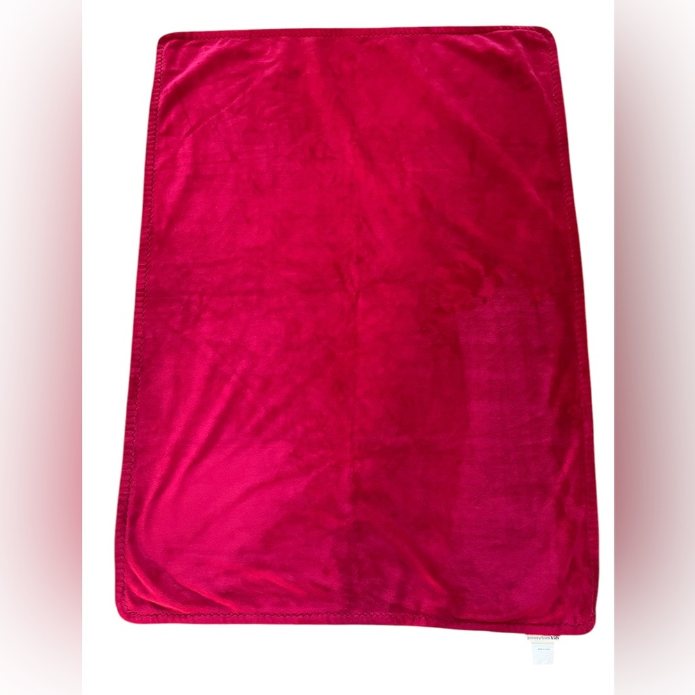 Pottery Barn Kids Fleece Blanket Red Plush 30” X 40” Lovey - Picture 3 of 5